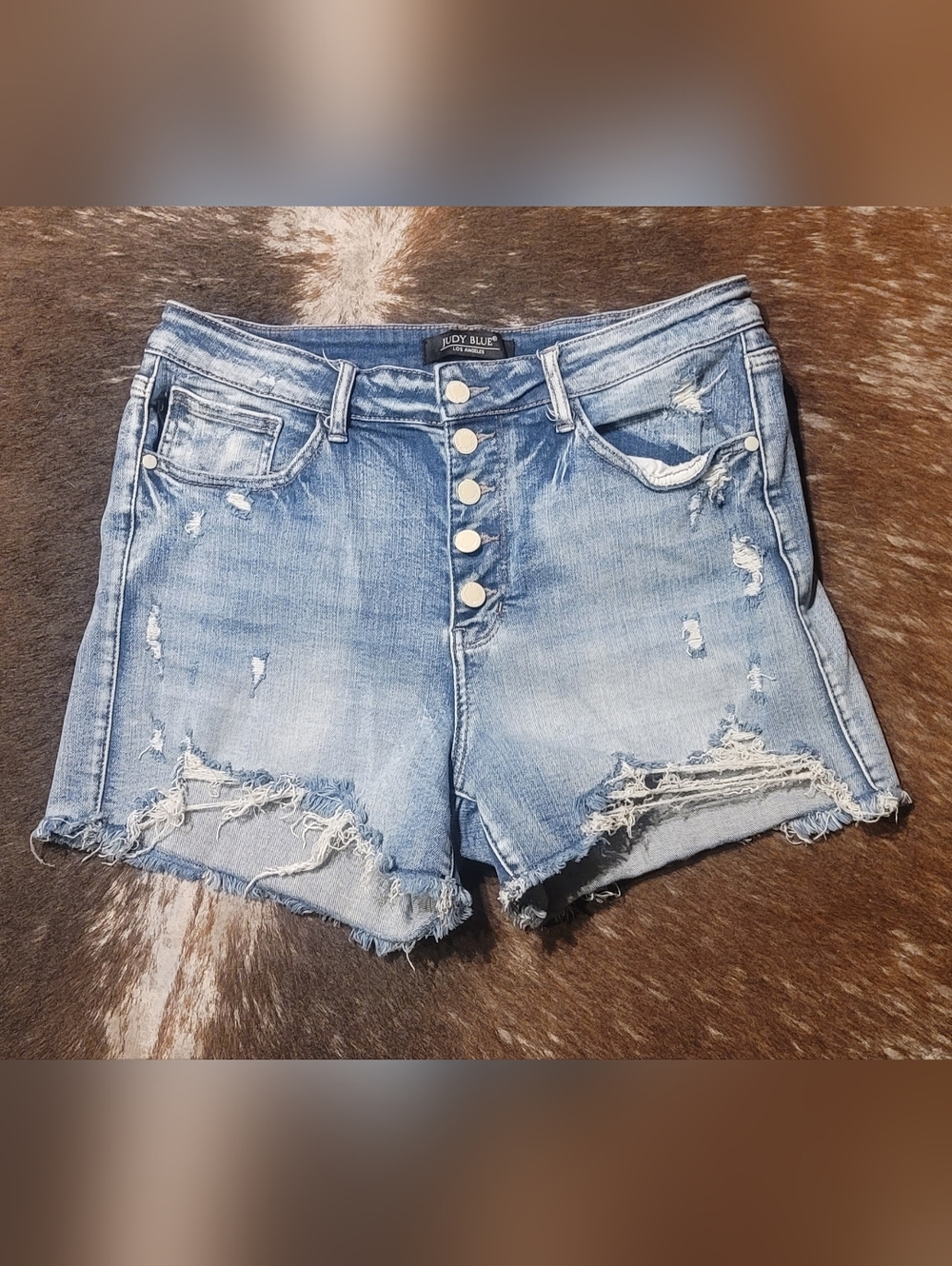 Judy Blue Plus Size Distressed Denim Shorts
